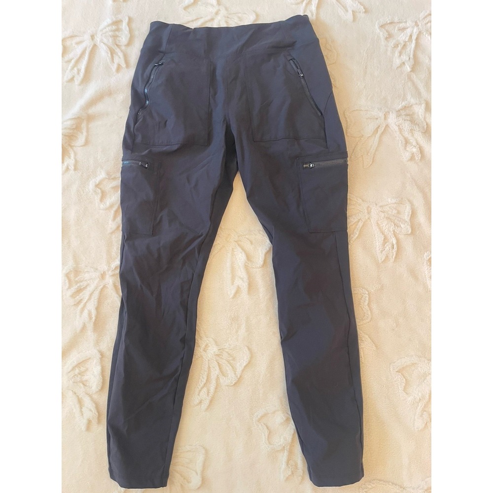 Women's Athleta Wander Stash Skinny Pants Size 10 Black Stretch Cargo Pockets